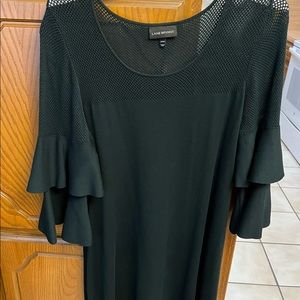 Lane Bryant Size 22/24 Dark Green Bell Sleeves Dress